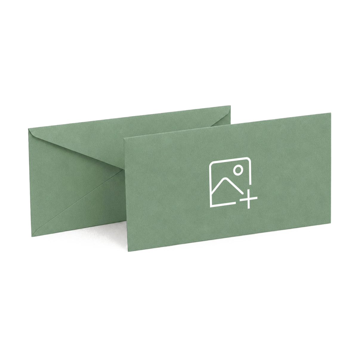 Koperta ozdobna, format DL, kolor matcha, z nadrukiem logo firmowego